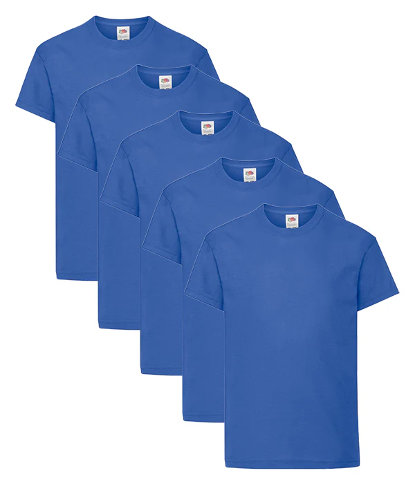 Fruit Of The Loom 61019 Kid's Original Cotton Crew Neck T-Shirts Main Color 5 pack - Image 10