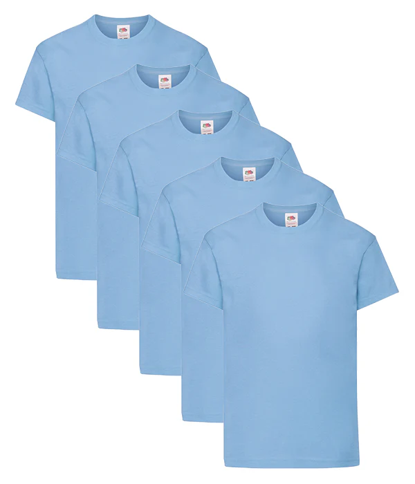 Fruit Of The Loom 61019 Kid's Original Cotton Crew Neck T-Shirts Main Color 5 pack - Image 11