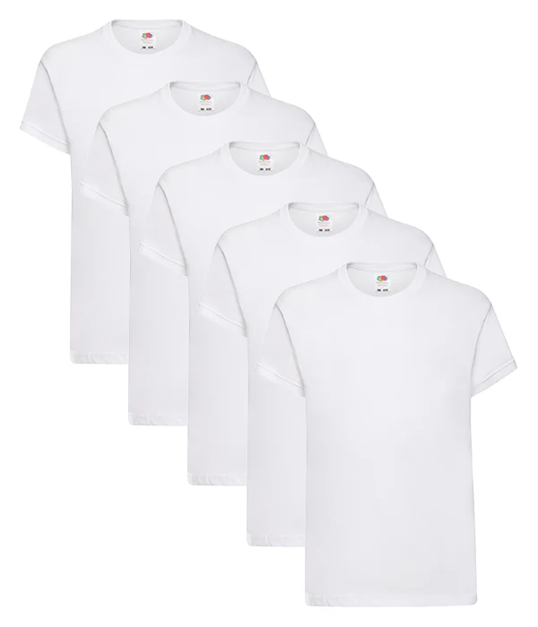 Fruit Of The Loom 61019 Kid's Original Cotton Crew Neck T-Shirts Main Color 5 pack - Image 12