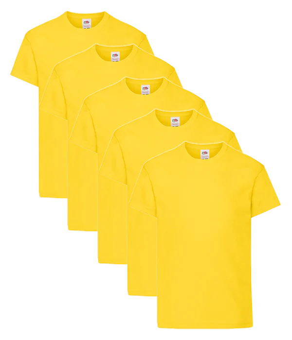 Fruit Of The Loom 61019 Kid's Original Cotton Crew Neck T-Shirts Main Color 5 pack - Image 13