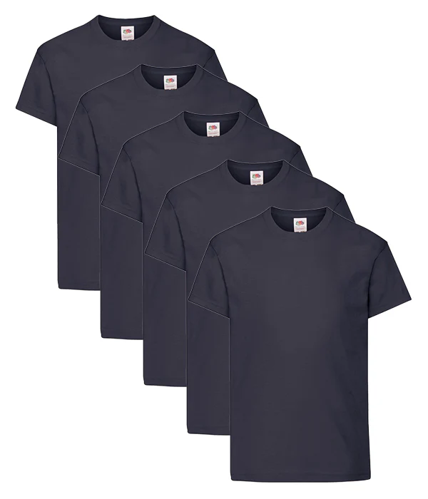 Fruit Of The Loom 61019 Kid's Original Cotton Crew Neck T-Shirts Main Color 5 pack - Image 4