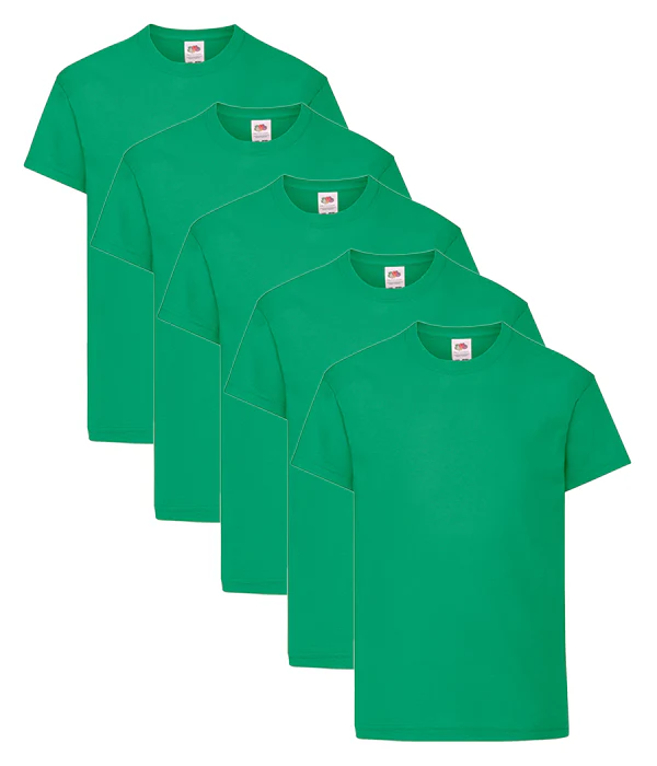 Fruit Of The Loom 61019 Kid's Original Cotton Crew Neck T-Shirts Main Color 5 pack - Image 6