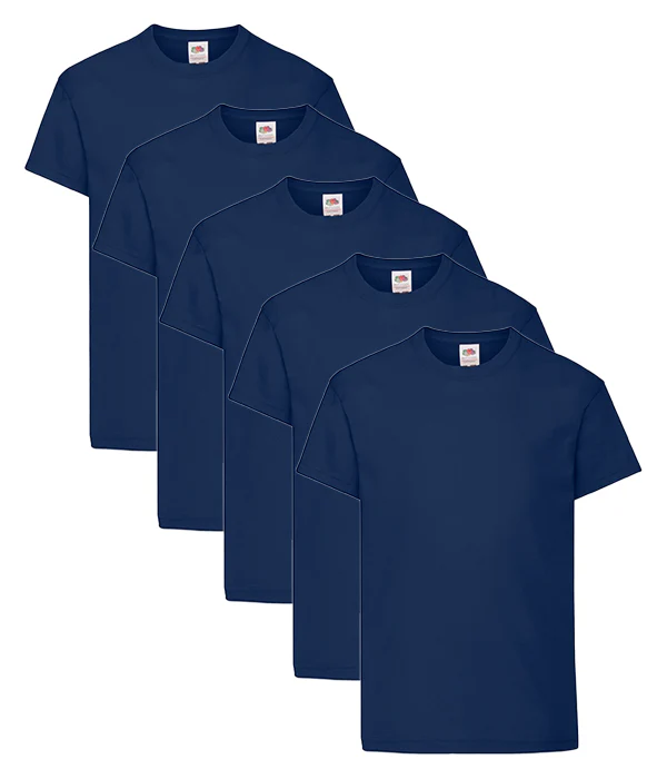 Fruit Of The Loom 61019 Kid's Original Cotton Crew Neck T-Shirts Main Color 5 pack - Image 7
