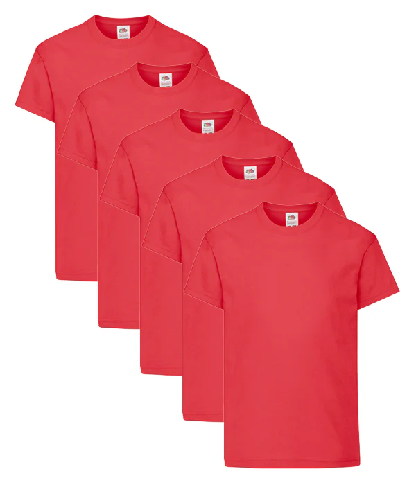 Fruit Of The Loom 61019 Kid's Original Cotton Crew Neck T-Shirts Main Color 5 pack - Image 9