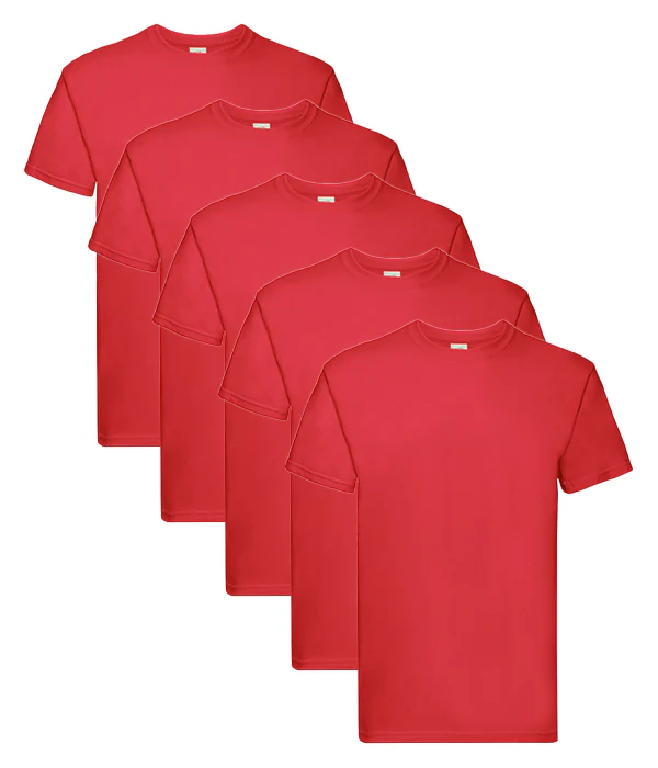 Fruit Of The Loom 61044 Unisex Super Premium Cotton Colorful T-Shirts 5 pack - Image 10