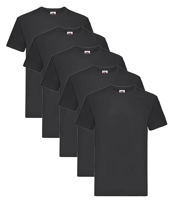 Fruit Of The Loom 61044 Unisex Super Premium Cotton Colorful T-Shirts 5 pack - Image 3