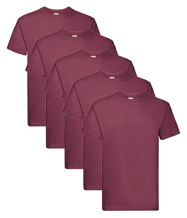 Fruit Of The Loom 61044 Unisex Super Premium Cotton Colorful T-Shirts 5 pack - Image 5