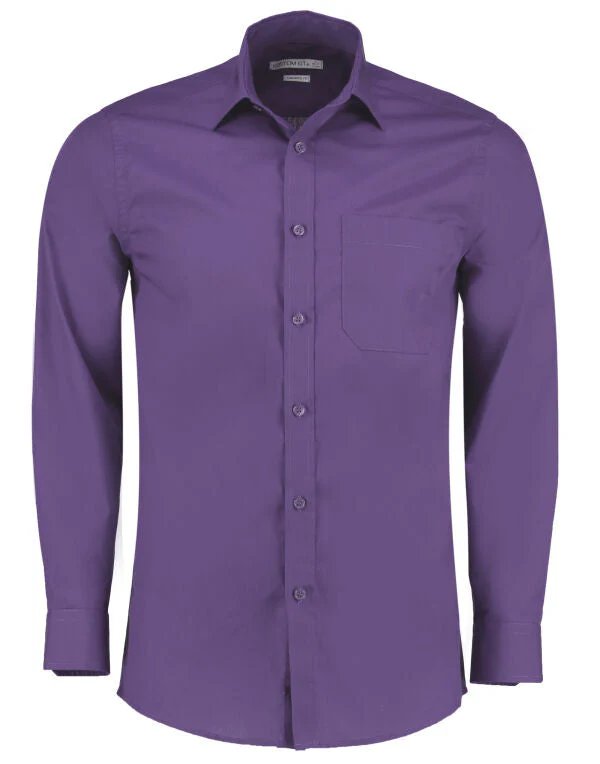 Kustom Kit KK142 Tailored Fit Long Sleeve Poplin Shirt Main color - Image 11