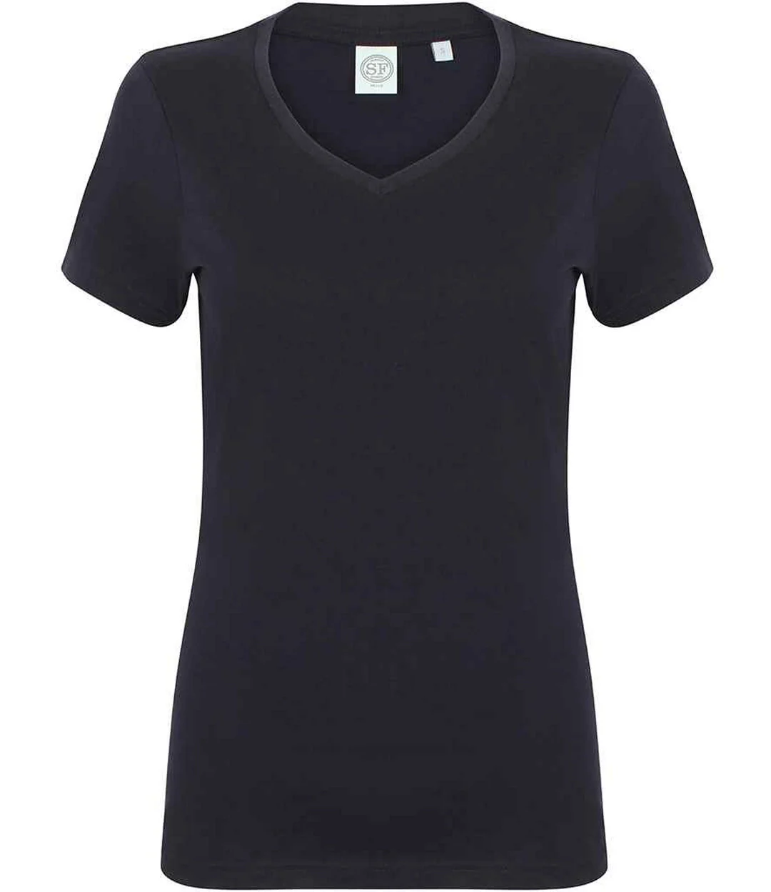 Skinni Fit ST122 SF Ladies Feel Good Stretch V-Neck T-Shirt - Image 3
