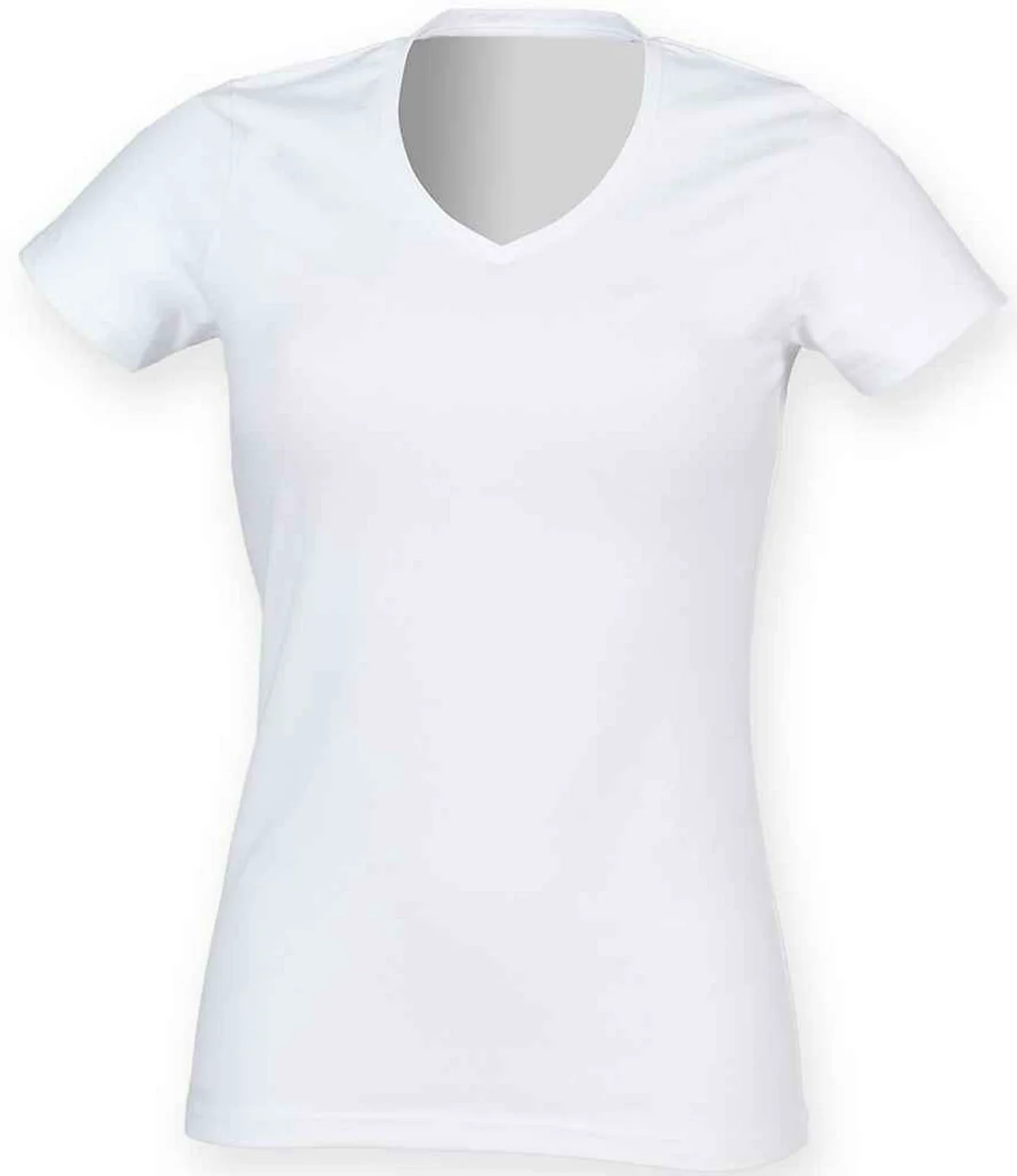 Skinni Fit ST122 SF Ladies Feel Good Stretch V-Neck T-Shirt - Image 4