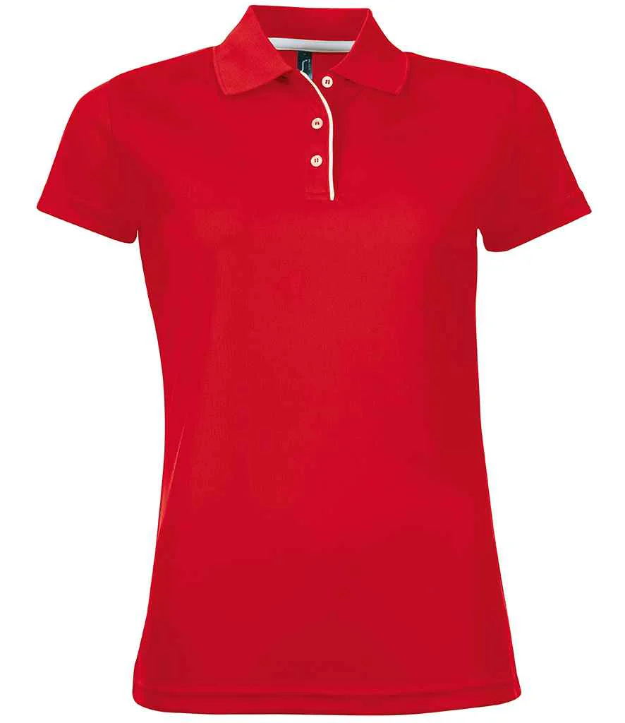 SOL'S Ladies Performer Piqu Polo Shirt SOL01179 - Image 3