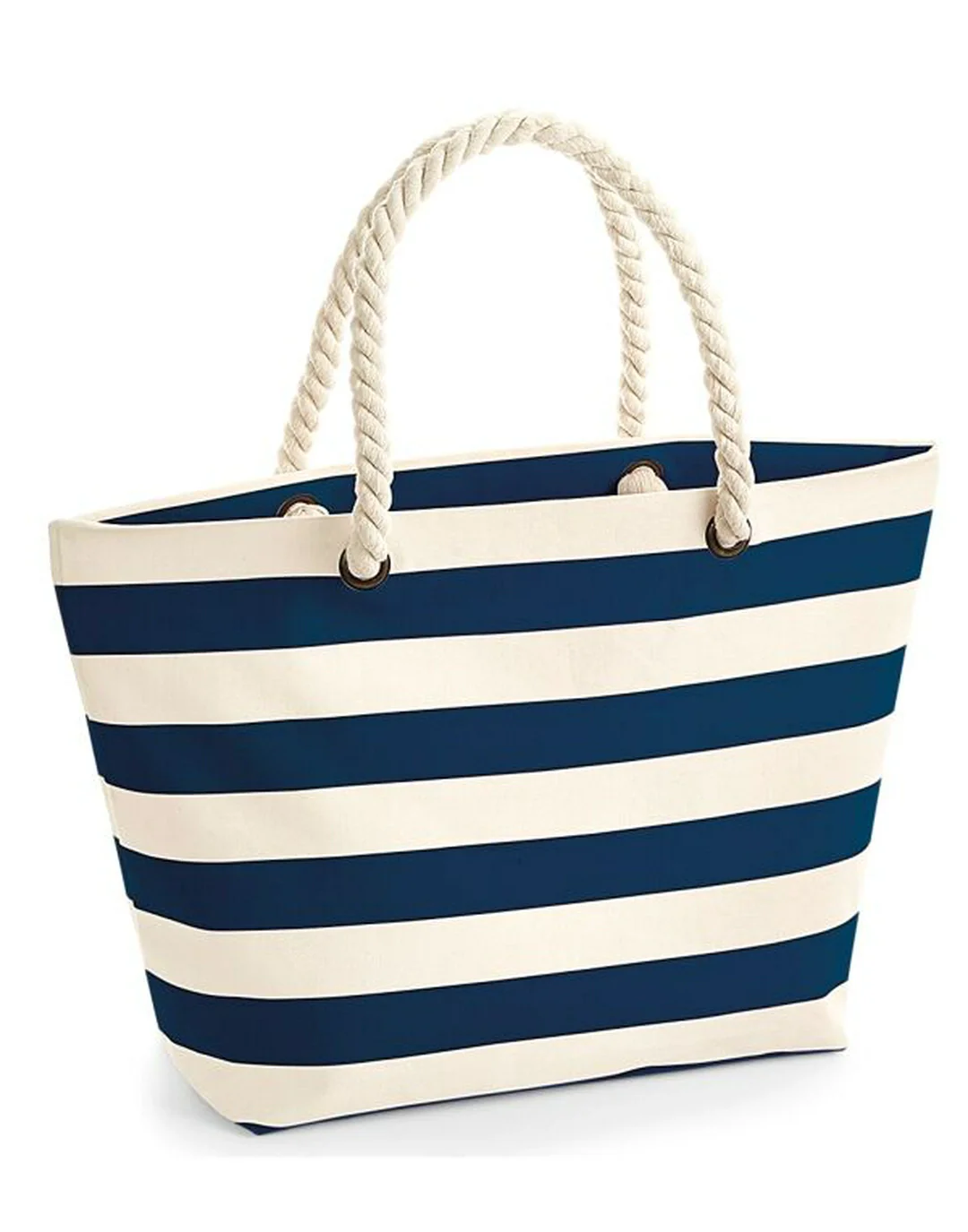 Westford Mill W680 Printed Stripe Nautical Beach Canvas Construction Bag - Image 4